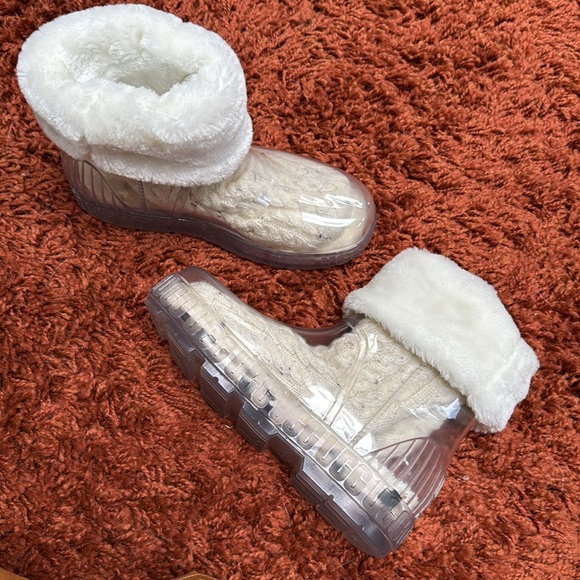 new UGG Clear Rain Boots removable lining sock Branded Platform Drizlita 6S3 - Picture 15 of 16